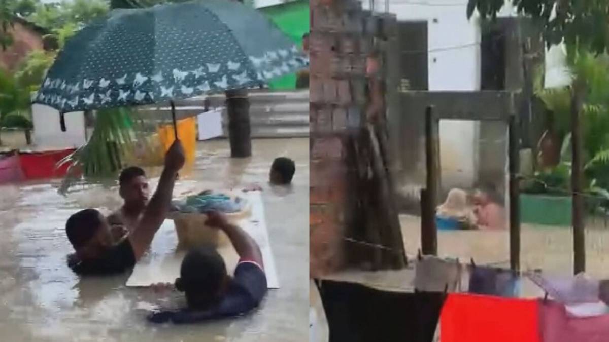 🌧️ Bebê é transportada em bacia durante enchente em Olinda; vídeo mostra cuidado da família