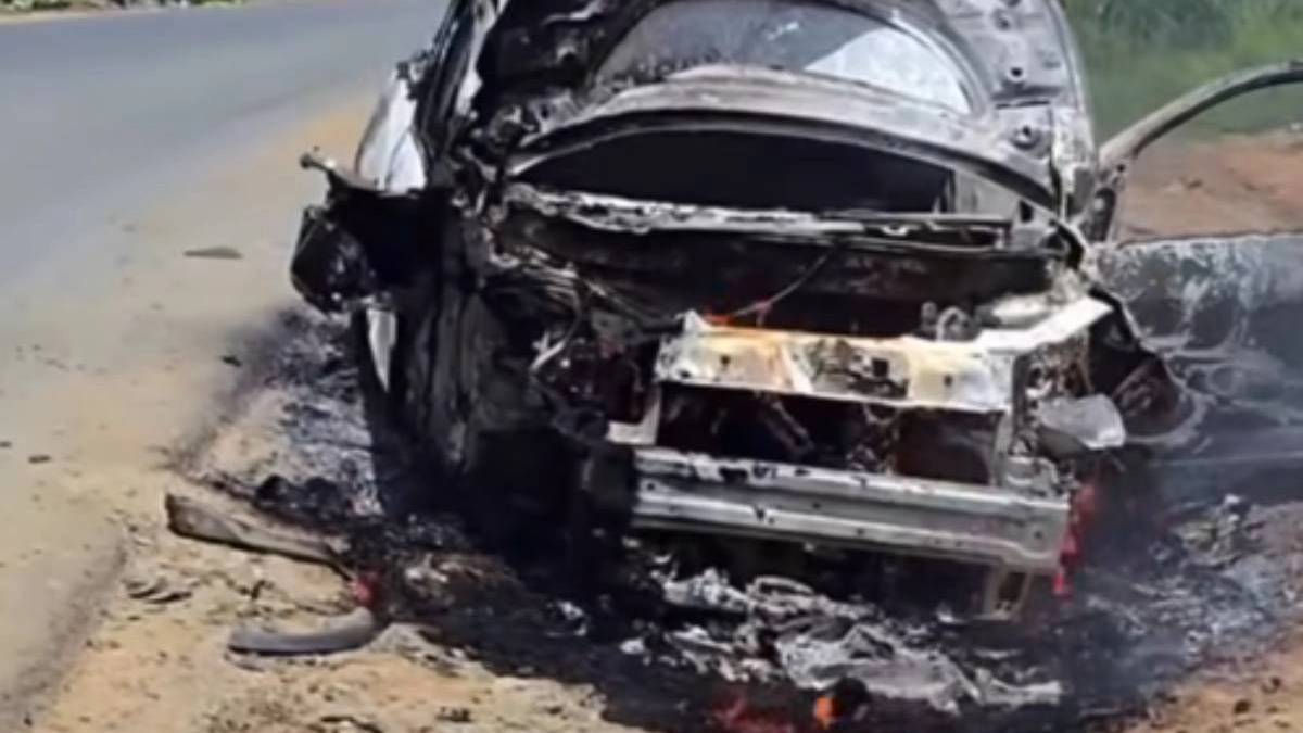 Acidente com duas mortes na PE-082 em Timbaúba tem novo desdobramento após carro pegar fogo