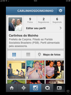 Perfil do Prefeito de Carpina no Instagram