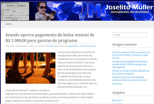 Os usuários do site levaram a sério a matéria.