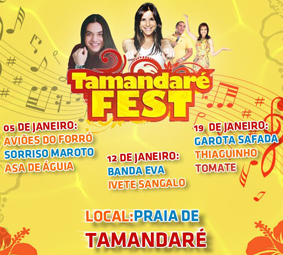 O Tamandaré Fest será nos dias 05, 12 e 19 de Janeiro 2013 Imagem:Agenda do Recife